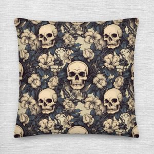 Ghastly Gothic Skull Pillow